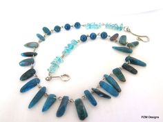 Neon Blue Apatite Necklace, gift for her Elegant Apatite Necklace As Gift, Elegant Apatite Necklace For Gifts, Apatite Pendant Necklace With Natural Stones, Handmade Elegant Apatite Necklace, Handmade Apatite Pendant Necklace, Apatite Natural Stone Necklaces For Gifts, Apatite Gemstone Beads Necklace For Gift, Handmade Apatite Beaded Necklace As Gift, Gift Apatite Necklace With Natural Stones