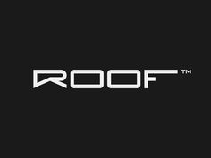 the word roof on a black background