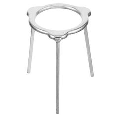 a small metal stool with two legs and a hole in the middle on an isolated white background