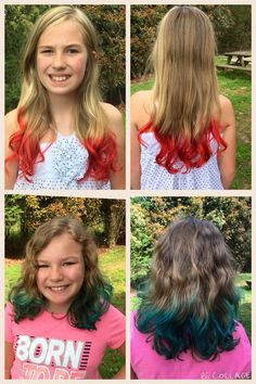 Halloween Hair Dye, Kool Aid Hair Dye, Washable Hair Color, Kool Aid Hair, 2 Ponytails, Blue Raspberry Lemonade, Charlotte Fashion, Temporary Hair Dye