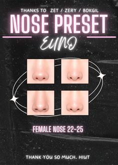 an advertisement for nose preset emo with four different images in the same box