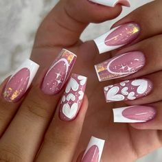 Super Cute And Stylish Ships In 5-10 Business Days Nail Art Color, Rose Makeup, Wow Nails, Valentine Nail Art, French Nail Art, French Nail, Ballerina Nails, Get Nails, Nail Designs Spring