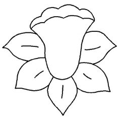 a drawing of a flower with leaves on it