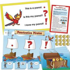 an image of a pirate ship with question cards