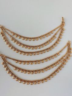 Kundan  Ear Chain Handmade Design comes as a pair