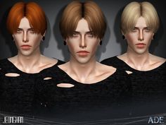 three male avatars with different colored hair