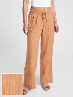 Cabo Linen Textured Wide Leg Pant | Athleta Rain Dance, Honeymoon Style, Pinterest Outfits, Wide Leg Pant, Dancing In The Rain, Cute Fashion, Girls Shopping, Passion For Fashion, Custom Fit