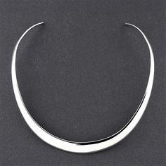 Simple Sterling Silver Choker Collar Necklace - Reveka Rose Modern Curved Jewelry, Modern White Gold Choker Necklace, Modern Polished Choker Jewelry, Modern Curved Jewelry With Polished Finish, Sterling Silver Choker Necklace, Simple Choker, Choker Necklace Designs, Sterling Silver Choker, Choker Collar Necklace