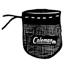 a black and white drawing of a can with the word coleman on it's side