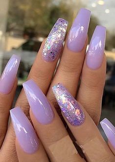 Nails Lavender, Pastel Lavender, Lavender Nails, Long Nail Designs