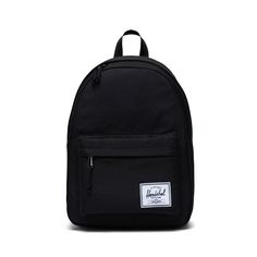 Classic for a reason. Simple and versatile, this backpack is designed for every day and is made with 100% recycled EcoSystem™ fabrics. Herschel Backpack Black, Herschel Backpack Outfit, Herschel Backpack Aesthetic, Plain Black Backpack, Backpacks Herschel, Cute Black Backpack, Backpacks For High School, Black Bookbag, Hershel Backpack