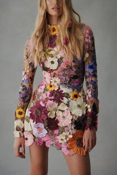 Elegantly Enchanted Floral Applique Backless Long Sleeve Mini Dress – roschic Party Kleidung, Candice Swanepoel, Dress Crafts, Black Sheath Dress, 영감을 주는 캐릭터, Floral Applique, Pink Mini Dresses, Long Sleeve Mini, Floral Mini Dress