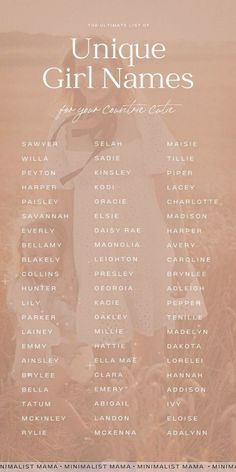 Searching for baby names for your little country cutie? This list of Southern baby names for girls includes modern country girl names, totally western names for girls, super rustic baby girl names, and even a few surprising picks, too! Country Baby Girl Names, Country Girl Names, Country Baby Girl, Western Names, Southern Baby Names, Modern Baby Names, Uncommon Baby Names