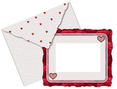 two valentine's day greeting cards with hearts on them and one in the shape of a heart