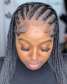 2 Cornrow Braids Black Women, Fulani Braids Medium, Women Protective Hairstyles, Black Women Protective Hairstyles, Fulani Braids Natural Hair, Hairstyles Mexican, Girls Cornrow Hairstyles, 2 Cornrow Braids, Braids Black Women