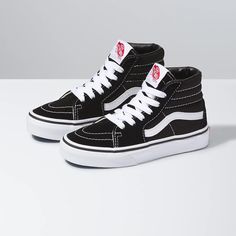 Details:Vans style# Vn000d5f6bt Vans Sk8 Hi Platform, Vans Sk8 Hi Black, Nike Trainer, Old Skool Platform, Dr Shoes, Vans Kids, Black And White Shoes, Vans Style