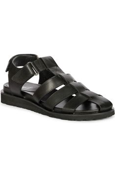 SAINT G Neive Ankle Strap Fisherman Sandal (Women) | Nordstrom Fisherman Sandals Women, Chic Footwear, Popular Sandals, Black Sandals Flat, Fisherman Sandals, Silver Print, Rugged Style, Leather Socks, Studded Sandals