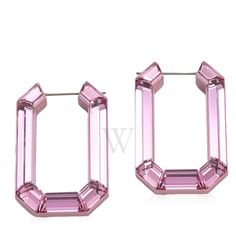 Swarovski Ladies Earrings. SKU: 5633955. Color: Pink. Swarovski Ladies Pink Lucent Hoop Earrings. A pair of hoop earring from Swarovski with a subtle post fastening. Length: 1 7/8 inches. Length: 1 7/8 inches. Material: Crystals, Aluminum. Ice Watch, Pink Swarovski, Versace Watch, Fine Pens, Fragrance Gift, Cheap Gifts, Fragrance Gift Set, Denim Shoes, Crossbody Messenger Bag