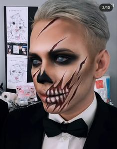 Men’s Halloween Makeup Ideas, Halloween Facepainting Men, Cool Halloween Makeup Men, Make Up Halloween Uomo, Halloween Make Up Men Easy, Halloween Face Paint Men, Halloween Face Makeup For Men, Mens Halloween Makeup Guys, Halloween Man Makeup