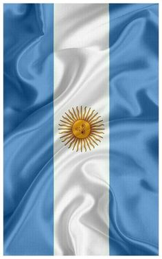 the flag of argentina is shown in blue and white with a gold sun on it