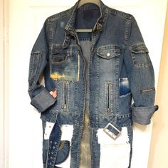 Custom Upcycled Extended Jacket. Many Styles To Choose From. Jackets Available In Oversized Trucker Jackets, Boyfriend Jackets, Vest. Customization Included Hand Painting, Patchwork Denium Addons Such As Pockets, Zippers Etc. Prices Range Fro. Vest To Trench Coat Styles $85 - 550. Custom Projects Average Processing Time Is 10 - 15 Days For Production. Various Brand Patches Available. Trendy Recycled Denim Outerwear With Pockets, Oversized Recycled Denim Outerwear With Pockets, Recycled Denim Long Sleeve Outerwear For Fall, Long Sleeve Recycled Denim Outerwear For Fall, Fall Recycled Denim Outerwear With Pockets, Distressed Recycled Denim Outerwear For Fall, Oversized Blue Recycled Denim Outerwear, Boyfriend Jackets, Coat Styles