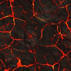 the surface of lava is red and black