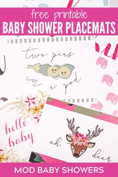 free printable baby shower placemats for mother's day or any special occasion