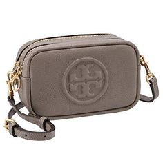 Trendy Fashion [Tory Burch] PERRY BOMBE Mini Shoulder Camera Bag 55691 0086 082 GRAY HERON, Women's Bags & Handbags Gray Heron, Tory Burch Shoulder Bag, Grey Heron, Gucci Soho Disco Crossbody, Mini Shoulder Bag, Leather Fashion, Camera Bag, Leather Shoulder Bag, Tory Burch