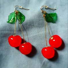 Pair Of Cherry Earrings New Cherry Themed Outfit, Cherry Inspired Outfit, Cherry Aesthetics, Cherry Stuff, Cherry Pepsi, Cherry Core, Americana Outfits, Hot Clothes, Kitty Items