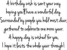 a handwritten birthday card with the words happy birthday wish