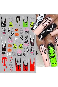 4Pcs Halloween Nail Stickers for Nail Art Scared Ghost Gel Nail Stickers Pumpkin Spider French Tip Nail Art Stickers Bat Cat Nail Decals Cobweb Skull Nail Decals with Scary Design Odd Nail Decoration Ghost Nail, Girls Stickers, French Tip Nail Art, Skull Nails, Halloween Cartoon, Pumpkin Cat, Skull Pumpkin, Pumpkin Spider, Little Ghost