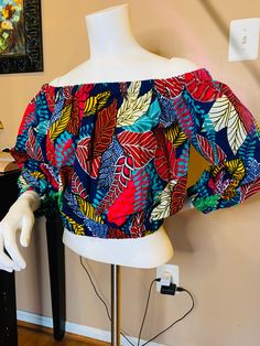 Ankara Off Shoulder Top, Cape Sleeve Blazer, Ankara Crop Top, Ankara Kimono, Ankara Blouse, African Blouses, Kente Dress, Off Shoulder Fashion, Printed Blazer