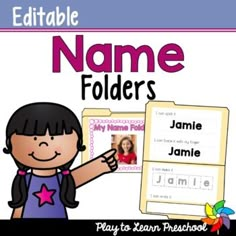 editable name folders for students to use