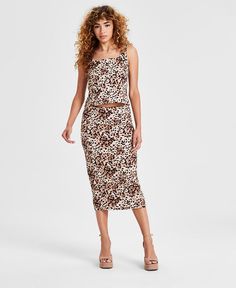 Bar III Women's Cheetah-Print Textured Midi Skirt, Created for Macy's - Macy's Pencil Skirts, Skirts Online, Cheetah Print, Pencil Skirt, Midi Skirt, In Store, Pick Up, Buy Online, Pencil