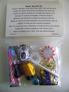 an assortment of candy and candies wrapped in plastic on a white surface with text