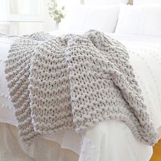 Pom Pom at Home Finn Silver Hand Knit Chunky Throw Blanket ~ 50” x 60” Hand Knitted Throws, Chunky Hand Knit, Chunky Knit Throw Blanket, Oversized Throw Blanket, Chunky Knit Throw, White Throws, Knit Throw, Knit Throw Blanket, High Quality Bedding