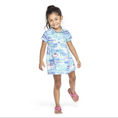 New With Tags! Island Time Shirt Dress By Vineyard Vines For Target. 100% Cotton Dress That Is So Soft And Airy Button Placket On Back Short Sleeves Wit Spread Collar Spring School Dress With Collar, Collared Spring Dresses For School, Spring School Dresses With Buttons, Casual Blue Dress For Playtime, Casual Blue Dresses For Playtime, Casual Dresses With Buttons For Playtime, Cute Blue Dress With Buttons, Cute Blue Dresses With Buttons, Cute Collared Summer Dress