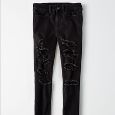 American Eagle Black Ripped Jegging Jeans Eagle Black, Jeans Color, American Eagle Outfitters Jeans, Jeans Brands, Ripped Jeans, Colored Jeans, Jeggings, American Eagle Outfitters, American Eagle