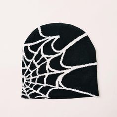 Y2K 2000s knitted warm spider web beanie / spiderweb beanie hat. Y2K hip hop punk skater skull cap Black with white web detailing Super warm and cosy Unisex adults 90s Y2K beanie FULLY TRACKABLE SHIPPING SERVICE. UK AND WORLDWIDE SHIPPING. Spiderweb Beanie, Spider Web Beanie, Web Beanie, Von Dutch Hat, Y2k Beanie, Black And White Spider, Hat Y2k, Y2k Hip Hop, White Spider