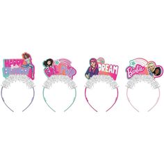 AMSCAN CA Kids Birthday Barbie Headbands, 4 Count Barbie Happy Birthday, Birthday Plate, Grl Pwr, Childrens Birthday Party, Barbie Dream, Halloween Items, Pink Plastic