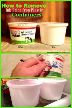 how to remove ink from plastic containers