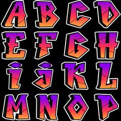 the letters are all different colors and shapes