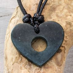 Zandra Lorena Sajbin crafts this pendant necklace in the shape of a heart with an opening in the middle. The pendant is made of dark green Guatemalan jade and centers an adjustable black waxed cotton cord. Open My Heart, Jade Pendant Necklace, Jade Pendant, Cotton Cord, Waxed Cotton, A Heart, Washer Necklace, My Heart, Dark Green