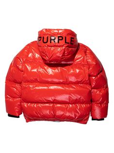 Find PURPLE BRAND Puffer Jacket on Editorialist. bright red padded design quilted logo print at the hood classic hood funnel neck front zip fastening long sleeves two side inset pockets straight hem elasticated cuffs and hem Hooded Red Nylon Outerwear, Red Hooded Nylon Outerwear, Red Hooded Jacket With Zipper Closure For Winter, Red Hooded Outerwear With Zipper, Red Hooded Outerwear With Zipper Closure, Sporty Red Outerwear With Detachable Hood, Red Winter Puffer Jacket With Detachable Hood, Red Nylon Outerwear With Adjustable Hood, Red Functional Outerwear With Drawstring Hood