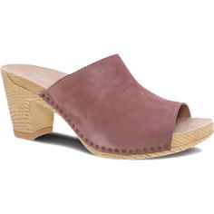 Dansko Women's Tandi Sandal Rose Nubuck 3113961400 Head Construction, Gorgeous Heels, Nail Head, Peep Toe Sandals, Dansko Shoes, Sandal Fashion, Soft Suede, Sandals Summer, Leather Slip Ons