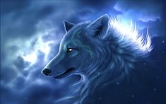 an image of a wolf in the night sky with clouds and stars above it, which reads'se euificr na sudade e dexa estar