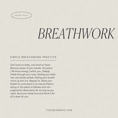 Breathwork Practice To Connect Back To Self - The Dreamerie Yoga Words Inspirational, Connection To Self, Breath Work Techniques, Pranayama Quotes, Breathwork Quotes, Hand On Belly, Somatic Breathwork, Breathwork Techniques, Breathe Work