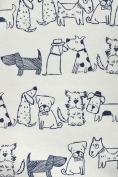 a white shirt with dogs drawn on it