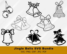 christmas bells svg bundle with bows and bells