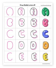 the alphabet and numbers worksheet for children to learn how to draw with colored pencils